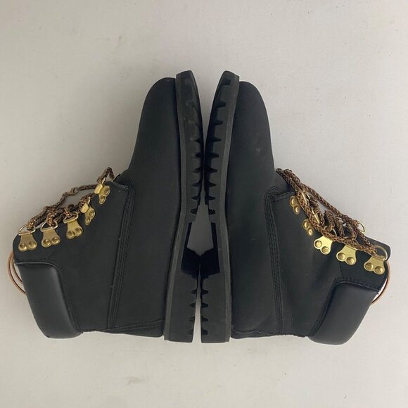 Timberland 10061 Boots Shoes Black Gold Chain - Picture 5 of 12